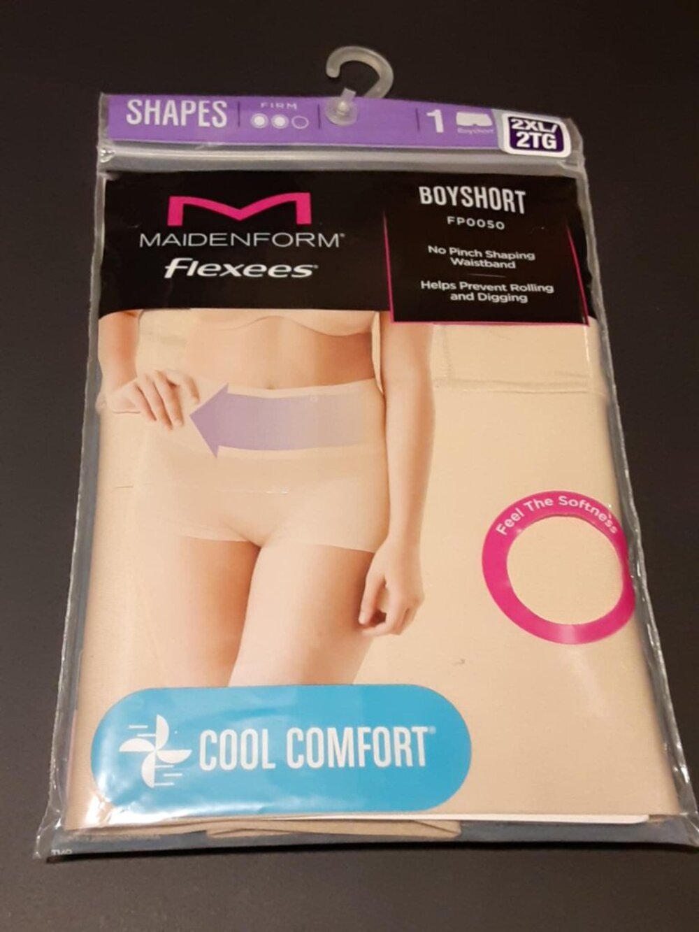 2XL Maidenform Flexees Boyshort Shapewear Cooling No Pinch Rear Lift Shaping NEW
